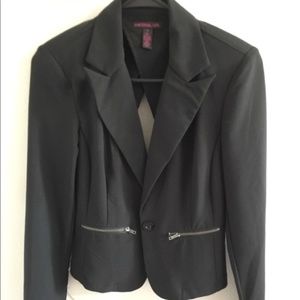 Material Girl Black Blazer Open Back Detail S